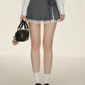 Y2K Summer Aesthetic Lace Mini Skirt - Grunge Mori Girl Retro Style