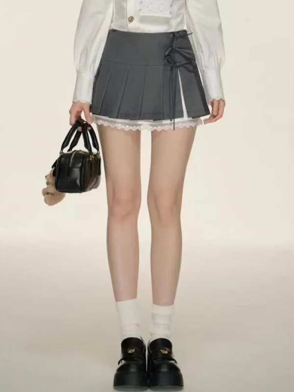 Y2K Summer Aesthetic Lace Mini Skirt - Grunge Mori Girl Retro Style