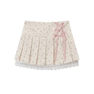 Y2K Summer Aesthetic Lace Mini Skirt - Grunge Mori Girl Retro Style