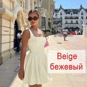 Y2K Summer Backless White Party Dress with Big Bow - 90s Fashion A-Line Casual Birthday Outfit