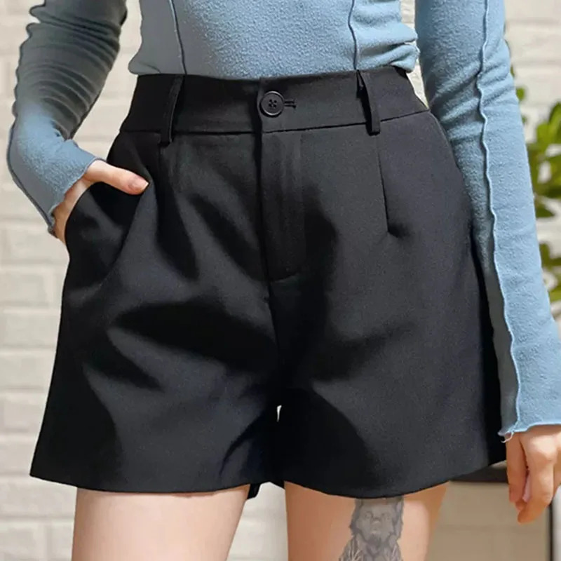 Y2K Summer Black High Waist Shorts - Korean Fashion, 90s Grunge, Retro Street Style