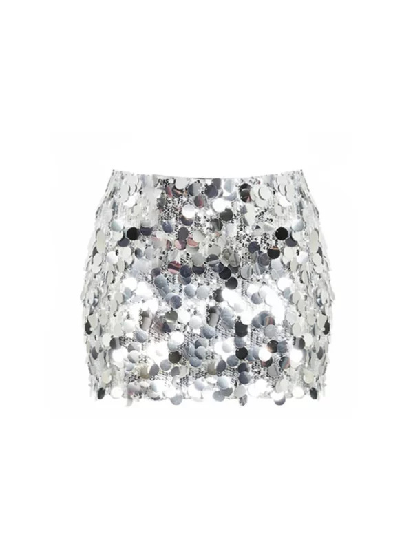 Y2K Summer Clubwear Sequin Mini Skirt - Korean Fashion Gyaru Harajuku Streetwear