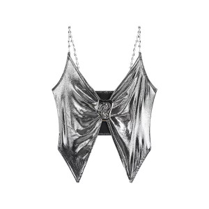 Y2K Summer Dark Academia Halter Top - Women's Cyberpunk Streetwear Crop Camisole