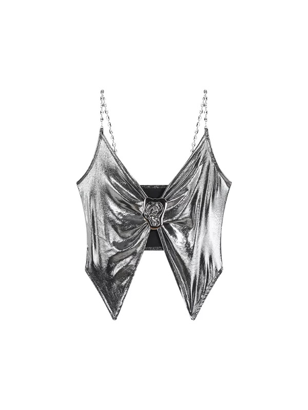 Y2K Summer Dark Academia Halter Top - Women's Cyberpunk Streetwear Crop Camisole