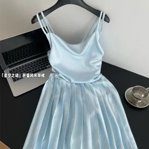 Y2K Summer Evening Spaghetti Strap Mini Dress - French Fairy Aesthetic - Grunge Style - Retro 90s Fashion