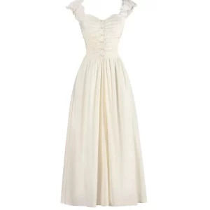 Y2K Summer Fairy Core Midi Dress - Square Neck Evening Party Outfit