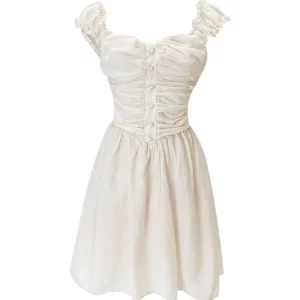 Y2K Summer Fairy Core Midi Dress - Square Neck Evening Party Outfit