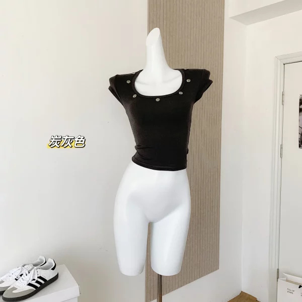 Y2K Summer Fashion Vintage Crop Top - Sexy Kpop O-Neck Tee