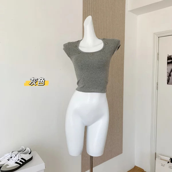 Y2K Summer Fashion Vintage Crop Top - Sexy Kpop O-Neck Tee