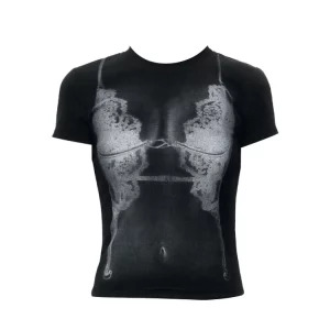 Y2K Summer Gothic Aesthetic Crop Tops - Dark Academia Grunge Streetwear