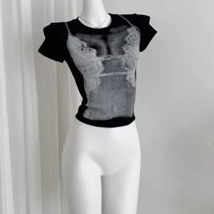 Y2K Summer Gothic Aesthetic Crop Tops - Dark Academia Grunge Streetwear