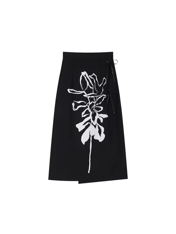 Y2K Summer Gothic Midi Skirt - Vintage French Aesthetic for Women