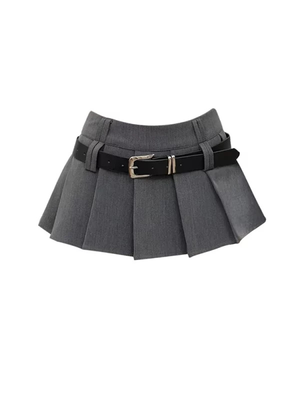 Y2K Summer Harajuku Mini Skirt with Belt - Retro 90s Grunge Aesthetic Streetwear