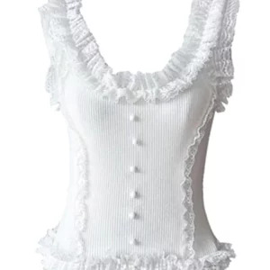 Y2K Summer Lace Vest Tank Top - Aesthetic Streetwear for Women