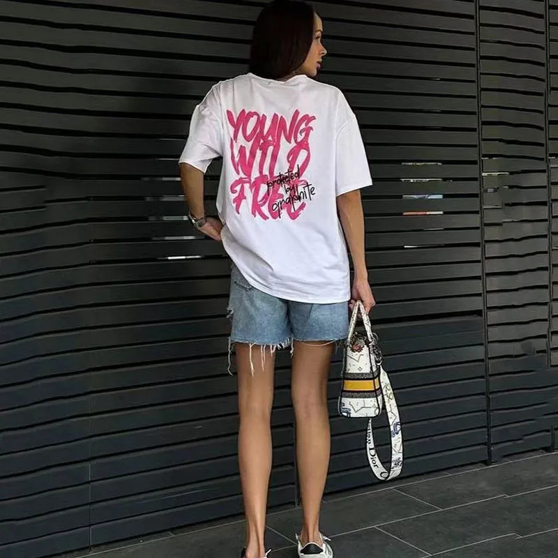 Y2K Summer Loose Streetwear T-Shirt - Vintage Grunge Oversized Aesthetic Top, Retro Casual 90s Fashion