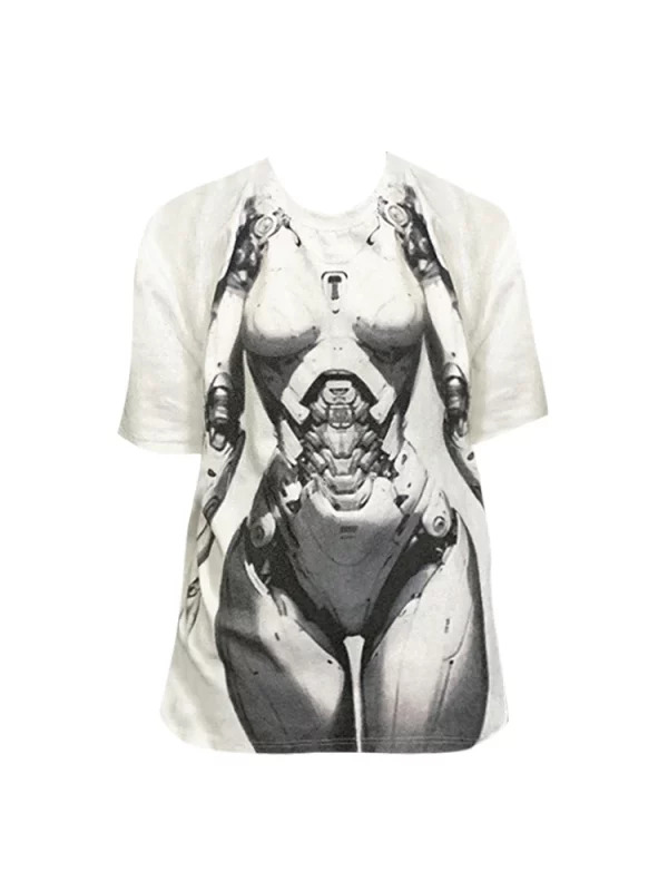 Y2K Summer Oversize T-Shirts: Cyber Punk Graphic Tees for Women