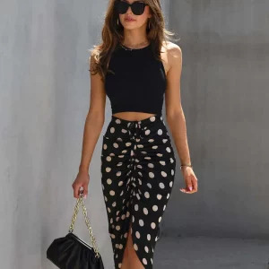 Y2K Summer Polka Dot A-Line Skirt - Retro 90s Fashion, Grunge, and Pastel Goth Streetwear