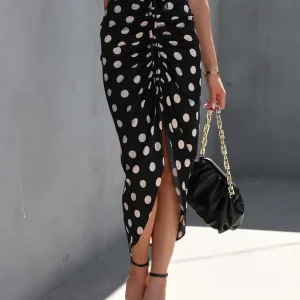 Y2K Summer Polka Dot A-Line Skirt - Retro 90s Fashion, Grunge, and Pastel Goth Streetwear