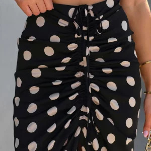 Y2K Summer Polka Dot A-Line Skirt - Retro 90s Fashion, Grunge, and Pastel Goth Streetwear