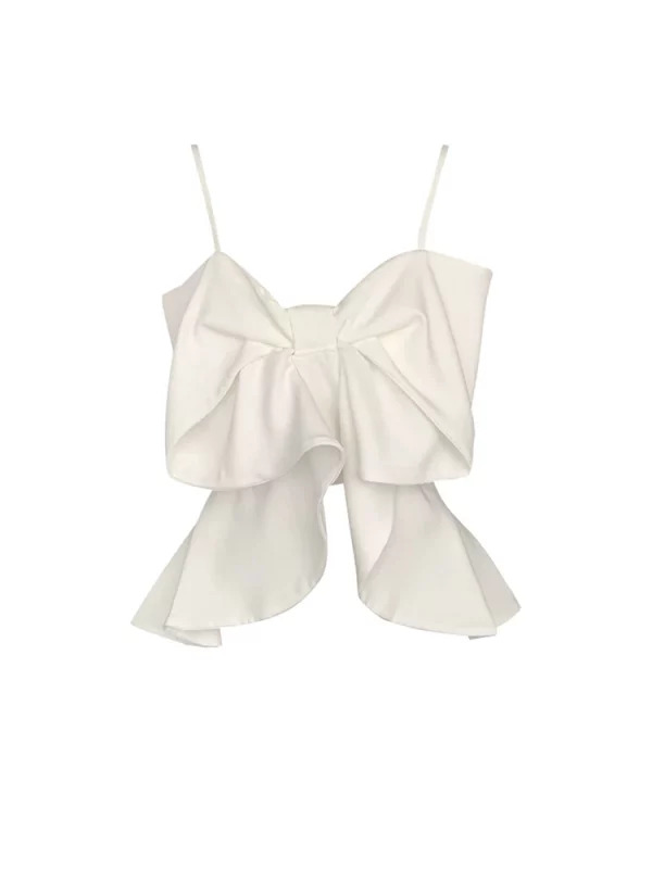 Y2K Summer Vintage Camisole with Ruffles - French Style Crop Top