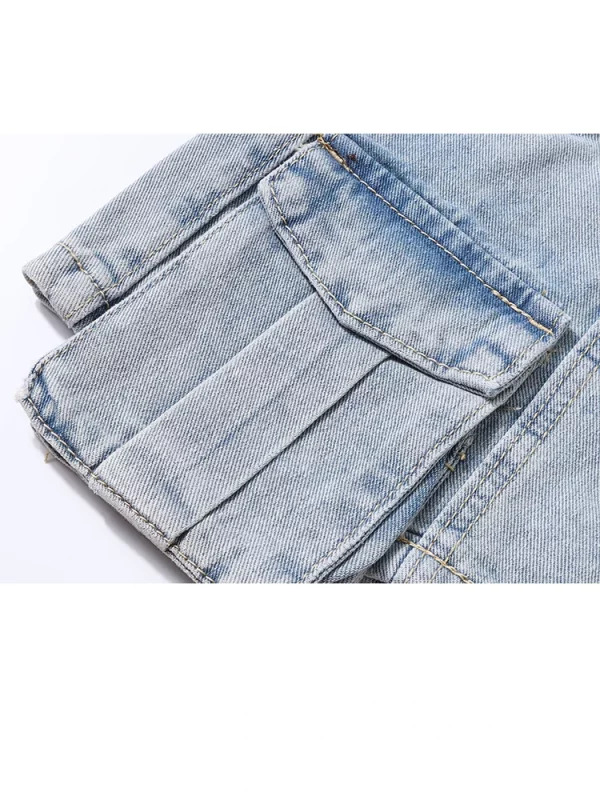 Y2K Summer Vintage Denim Cargo Skirt - American Retro Cyber Punk Harajuku Fashion Streetwear Grunge Tide Jean