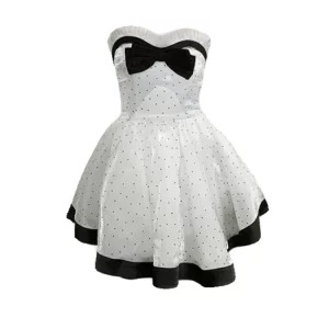 Y2K Summer Vintage Mini Dress for Women - French Style Princess Ball Gown with Bow Detail