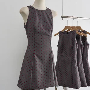 Y2K Summer Vintage Polka Dot Mini Dress - Grunge Aesthetic Retro Style Outfit