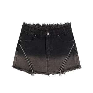 Y2K Summer Women Dark Academia Mini Denim Skirt Gyaru Coquette Aesthetic Jean Micro Skirt Kpop