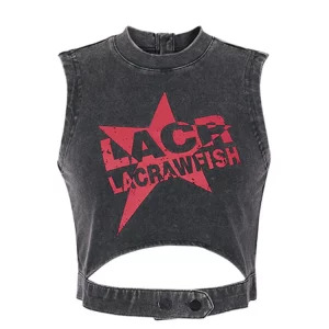 Y2K Summer Women's Crop Top: Harajuku Tank with Grunge Cyber Baddie Style - Graphic Streetwear