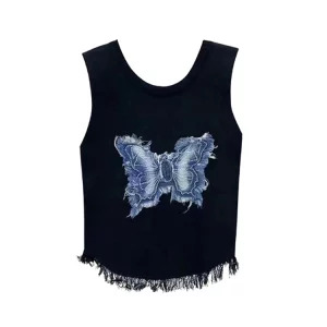 Y2K Summer Women's Cyber Dark Academia Tank Top - Grunge Gothic Aesthetic Crop Top