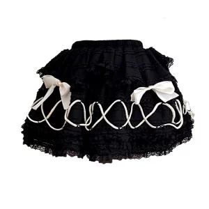 Y2K Summer Women's Fashion: Dark Academia Mini Lolita Skirt - Japanese Cutecore Gyaru Coquette