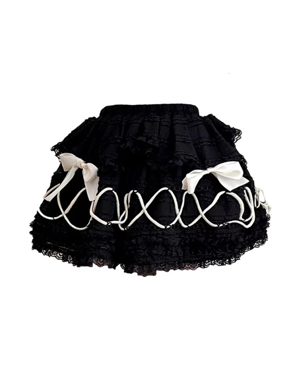 Y2K Summer Women's Fashion: Dark Academia Mini Lolita Skirt - Japanese Cutecore Gyaru Coquette