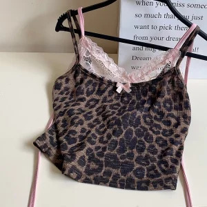 Y2K Summer Women's Fashion Leopard Print Crop Top