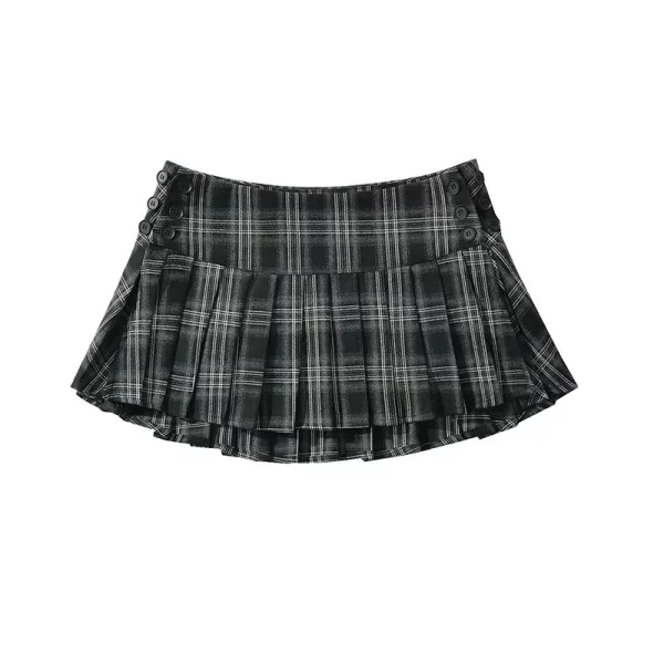 Y2K Summer Women's Japanese Fashion Dark Academia Mini JK Plaid Pleated Skirt - Cutecore Gyaru