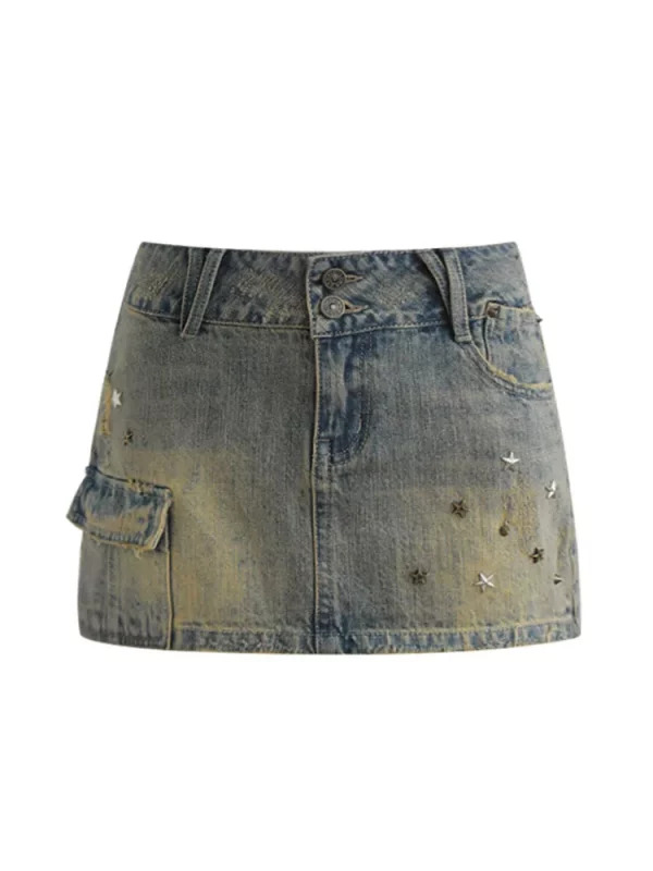 Y2K Summer Women's Korean Fashion Denim Skirt - Streetwear Aesthetic Harajuku Club Outfit