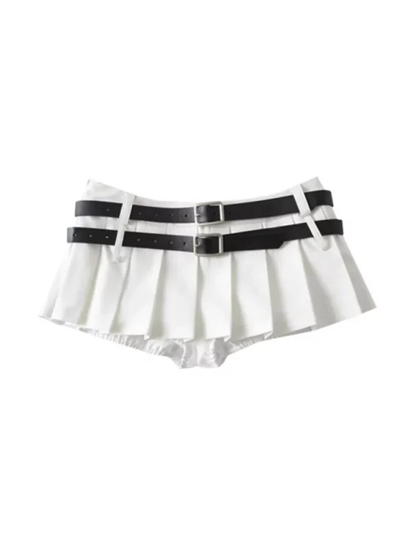 Y2K Summer Women's Preppy Style Mini Pleated Skirt Shorts Set - Grunge Goth Harajuku Fashion with