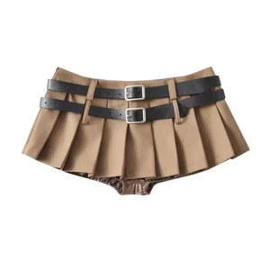 Y2K Summer Women's Preppy Style Mini Pleated Skirt Shorts Set - Grunge Goth Harajuku Fashion with