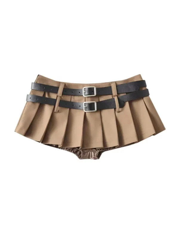 Y2K Summer Women's Preppy Style Mini Pleated Skirt Shorts Set - Grunge Goth Harajuku Fashion with