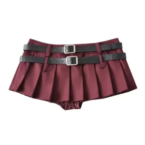 Y2K Summer Women's Preppy Style Mini Pleated Skirt Shorts Set - Grunge Goth Harajuku Fashion with