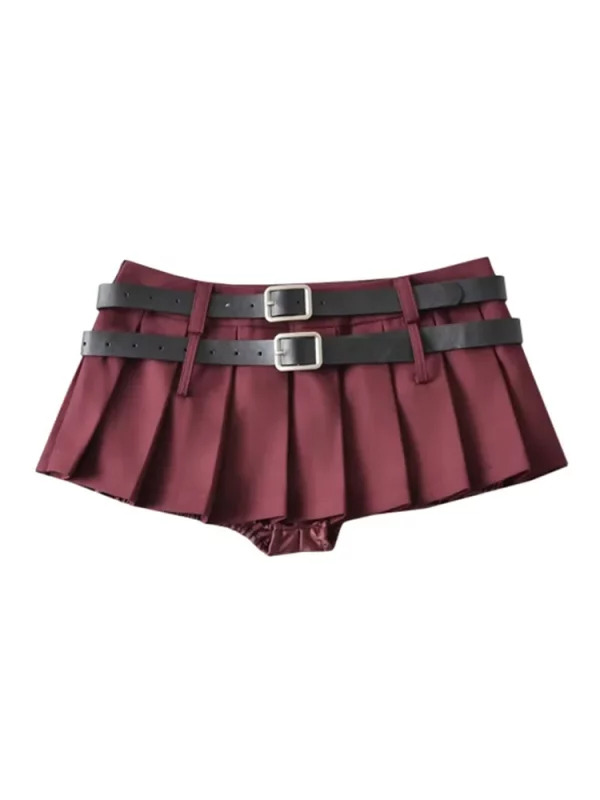 Y2K Summer Women's Preppy Style Mini Pleated Skirt Shorts Set - Grunge Goth Harajuku Fashion with