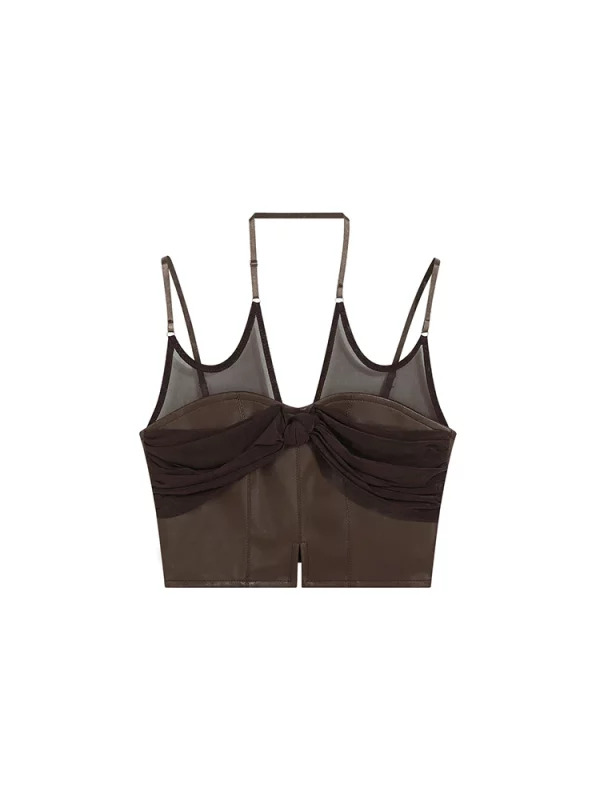 Y2K Summer Women's Vintage Mesh Camisole Halter Top - Sexy Crop Top for 90s and Grunge