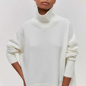 Y2K Turtleneck Knitted Sweater for Women - Long Sleeve Casual Pullover, Retro 90s Fashion Knitwear