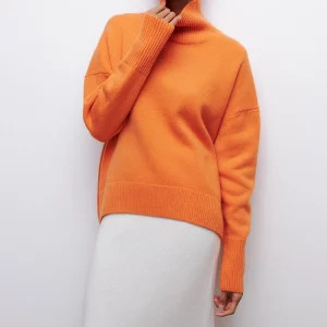 Y2K Turtleneck Knitted Sweater for Women - Long Sleeve Casual Pullover, Retro 90s Fashion Knitwear