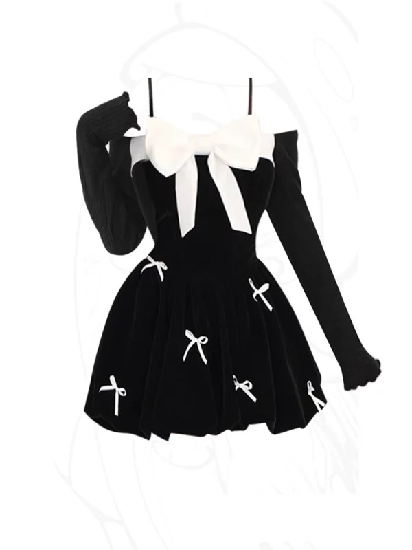 Y2K Velvet Spaghetti Strap Mini Dress - Grunge Aesthetic Evening Party Outfit