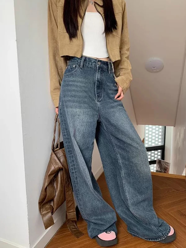 Y2K Vintage American Japanese Fashion Baggy Denim Pants - Wide Leg Jeans Streetwear Grunge Outfits