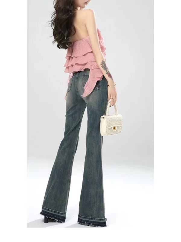 Y2K Vintage Bell Bottom Flare Jeans - Retro Goth Harajuku Fashion Streetwear