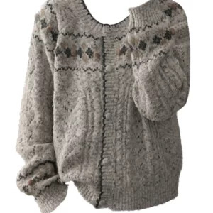 Y2K Vintage Cardigan Sweater: Autumn Women's Korean Fashion O-Neck Knitwear