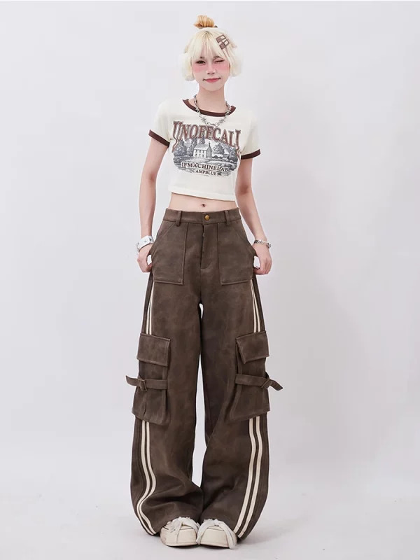 Y2K Vintage Cargo Pants: American Retro Grunge Cyber Punk Style