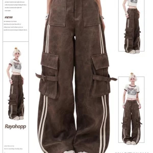 Y2K Vintage Cargo Pants: American Retro Grunge Cyber Punk Style