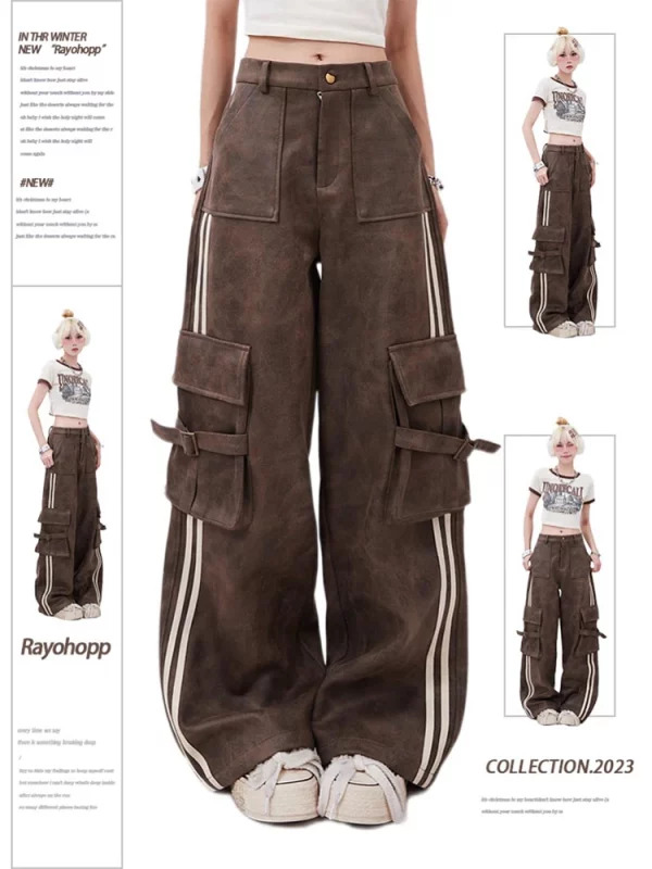 Y2K Vintage Cargo Pants: American Retro Grunge Cyber Punk Style